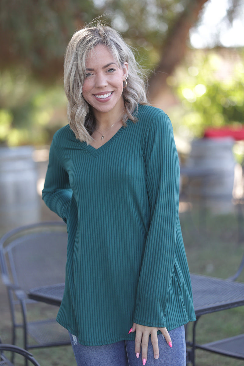 Subtly Striped Long Sleeve Top