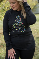 Bright Christmas Tree Long Sleeved Graphic Tee