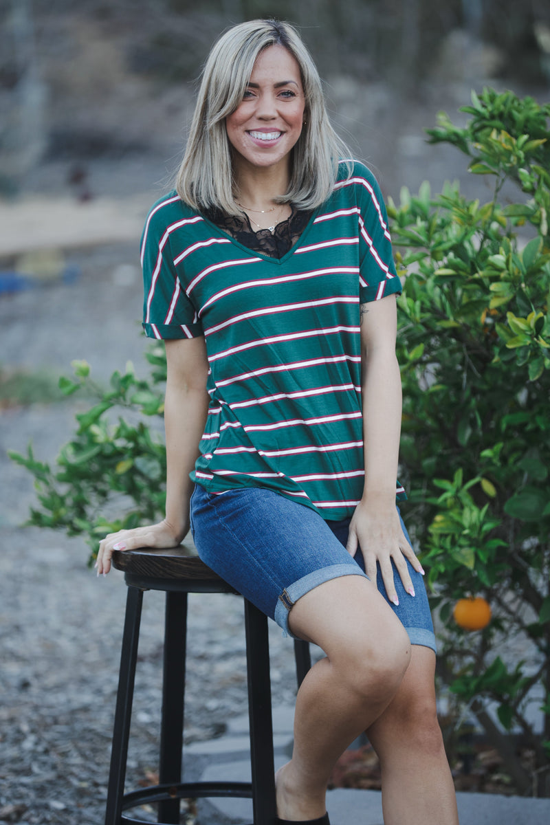 Sweet and Edgy Short Sleeve Top