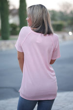 Stitched in Pink Short Sleeve Top