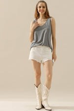 Ninexis V-Neck Curved Hem Tank