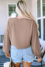 Larson Ribbed Long Sleeve Cropped Top