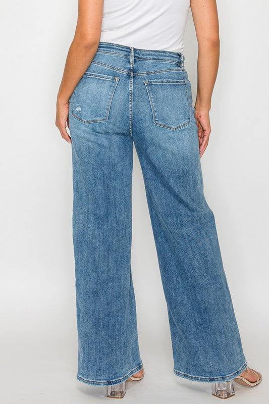 bytos High Rise Wide Leg Jeans with Pockets