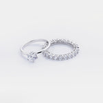 2 Piece Zircon 925 Sterling Silver Ring