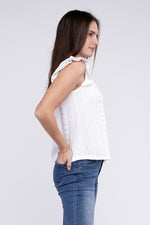 Ruffle Sleeve V Neck Top