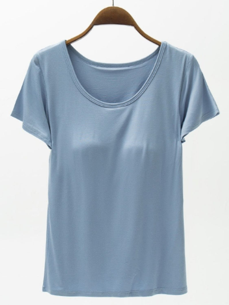 Finally Free Round Neck Modal T-Shirt with Bra