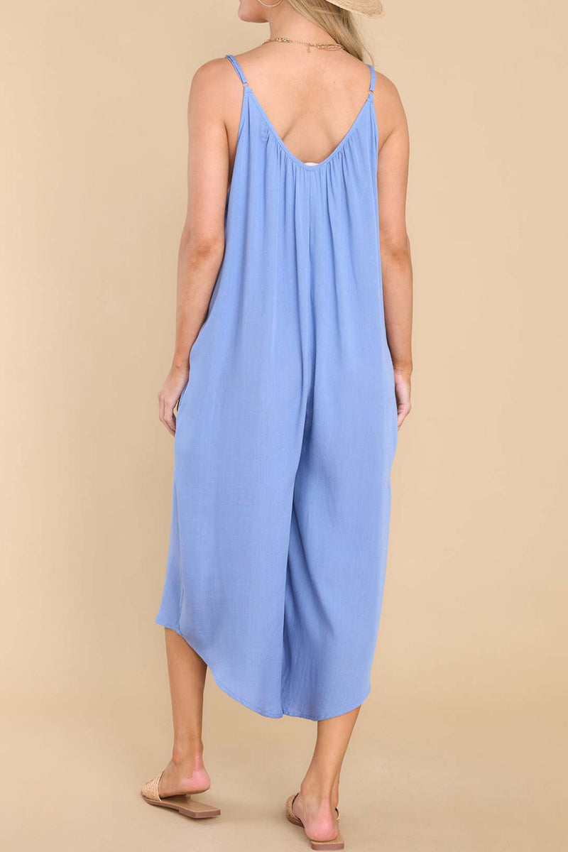 Bailey Pocketed Spaghetti Strap V-Neck Jumpsuit