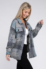 Grey Check Pocketed Shacket