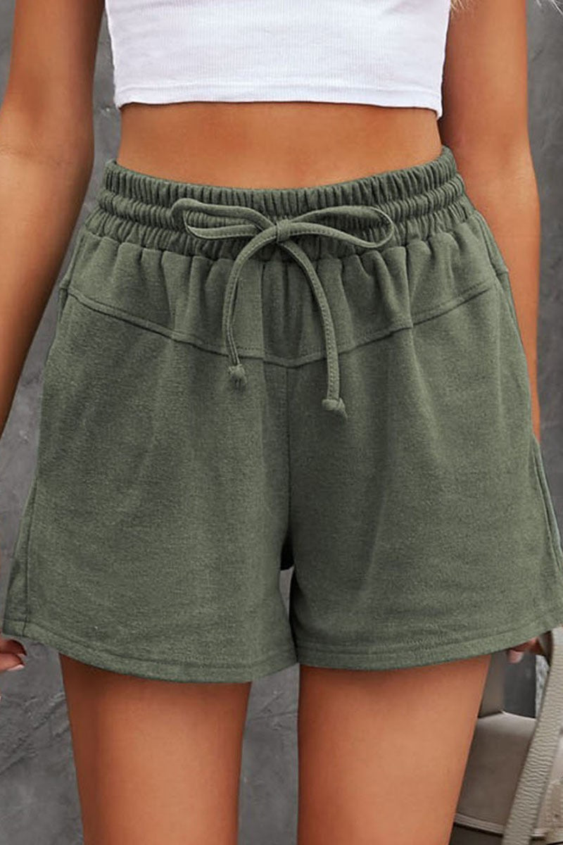 Relaxing Around Drawstring Sweat Shorts with Pockets