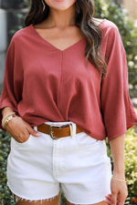 Chrissy V-Neck Half Sleeve Blouse