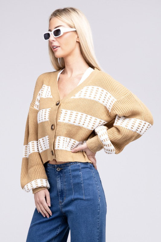 Striped Colorblock Cardigan