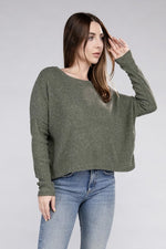 Ribbed Dolman Long Sleeve Sweater