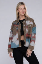 Aztec Print Corduroy Jacket