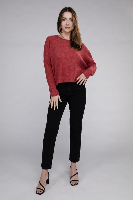 Ribbed Dolman Long Sleeve Sweater