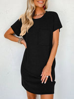 Rocco Ribbed Luxe T-Shirt Dress with Pocket