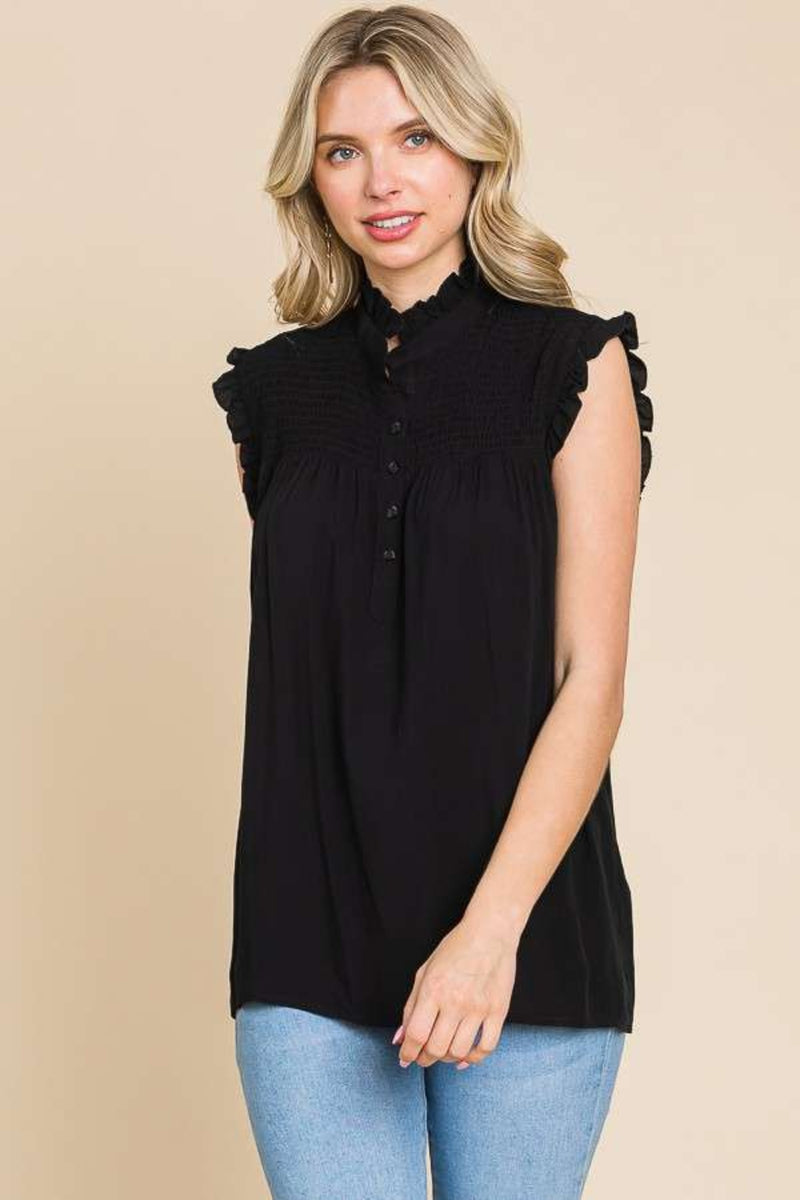 Calm, Cool, & Collected Frill Edge Sleeveless Top