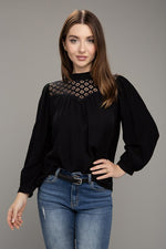 Lace yoke blouse