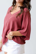 Chrissy V-Neck Half Sleeve Blouse