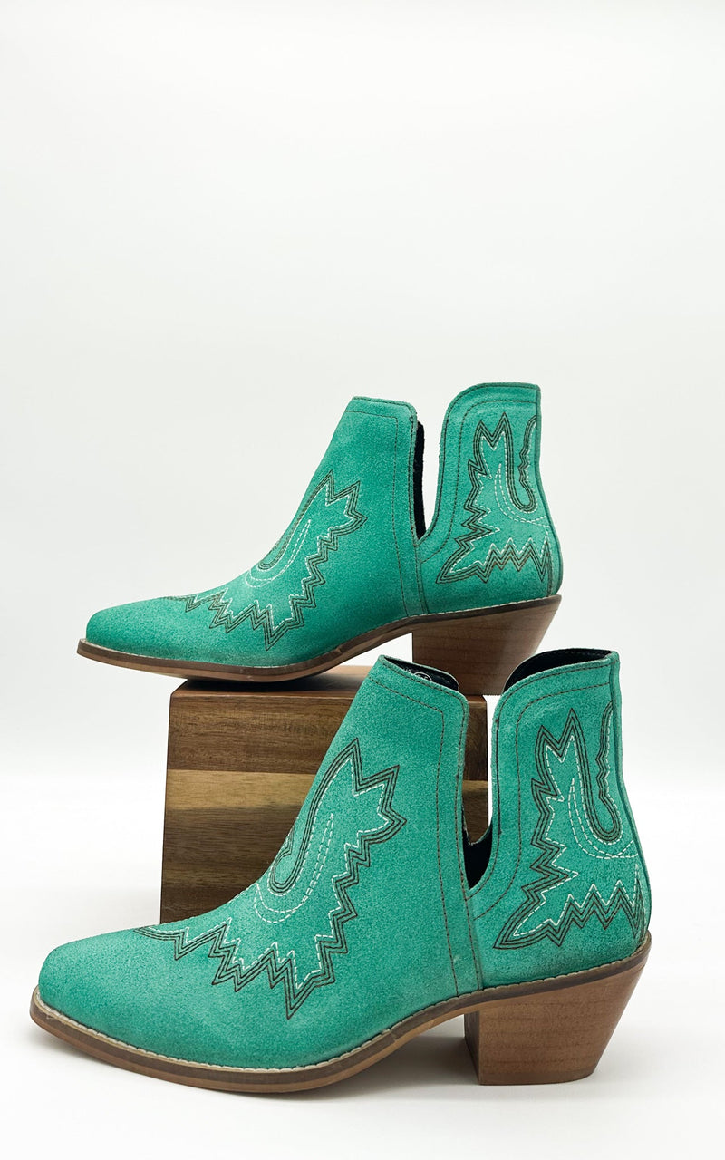 Naughty Monkey Kickin' Booties in Turquoise Suede