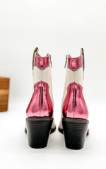Corkys One Chance Ankle Boot in Pink and White