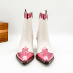 Corkys One Chance Ankle Boot in Pink and White