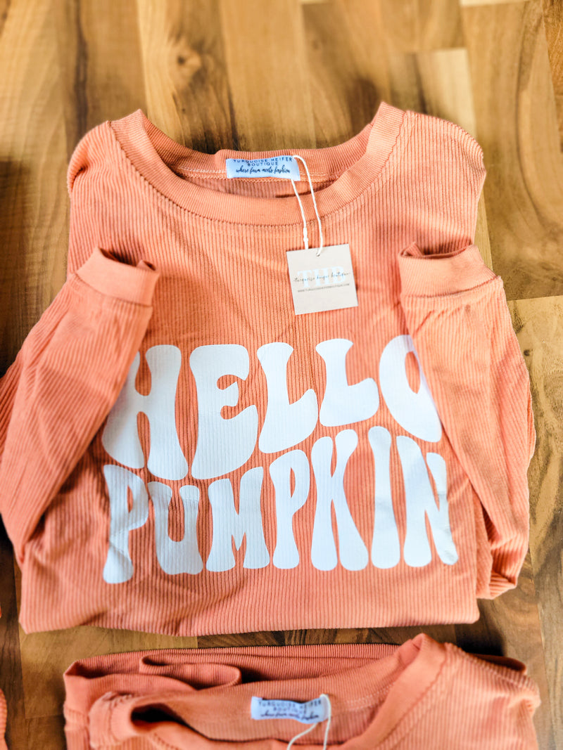 Hello Pumpkin Corded Crewneck Sweatshirt