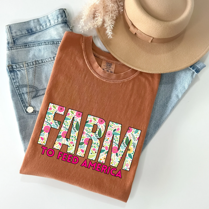 Farm to Feed America Floral Tee