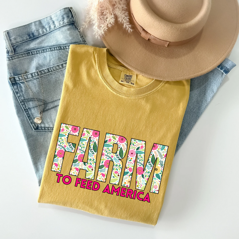 Farm to Feed America Floral Tee