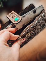 Tooled Cowhide Wallet