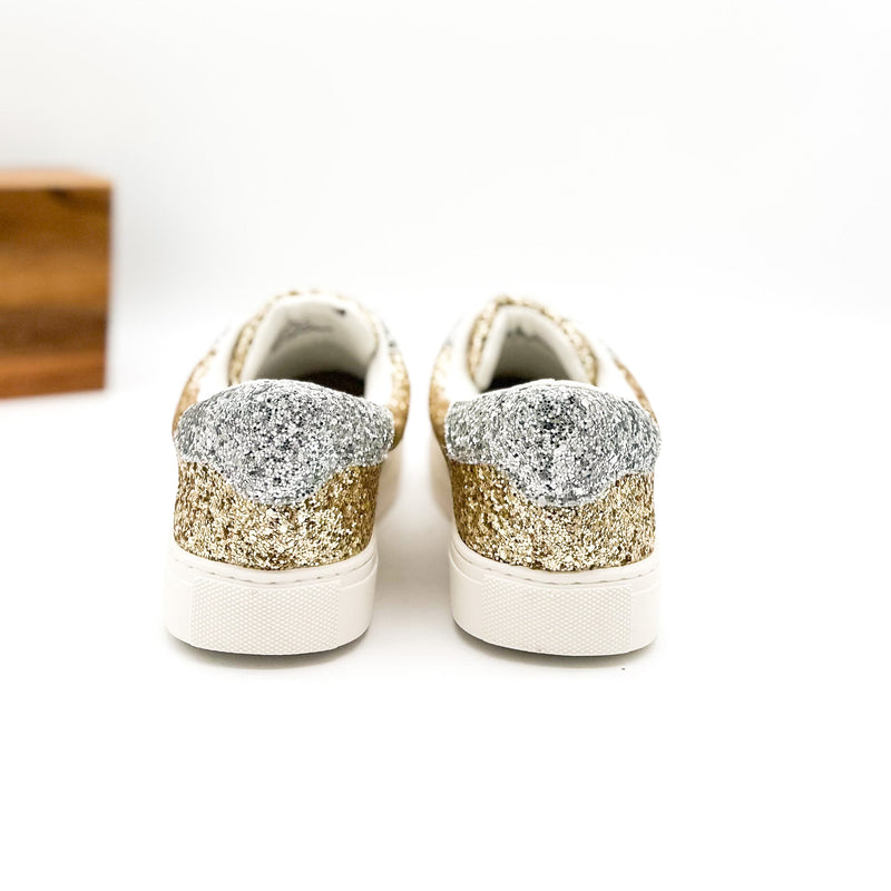 Corkys Supernova Sneaker in Gold and Silver Glitter