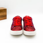 Corkys Supernova Sneaker in Red and Fuchsia Glitter