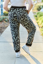 Olive Leopard Contrast Sweatpants