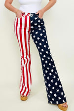 Judy Blue High Waist American Flag Print Flare Jeans