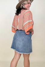 Umgee High Rise 5 Pocket Non Stretch Denim Skirt