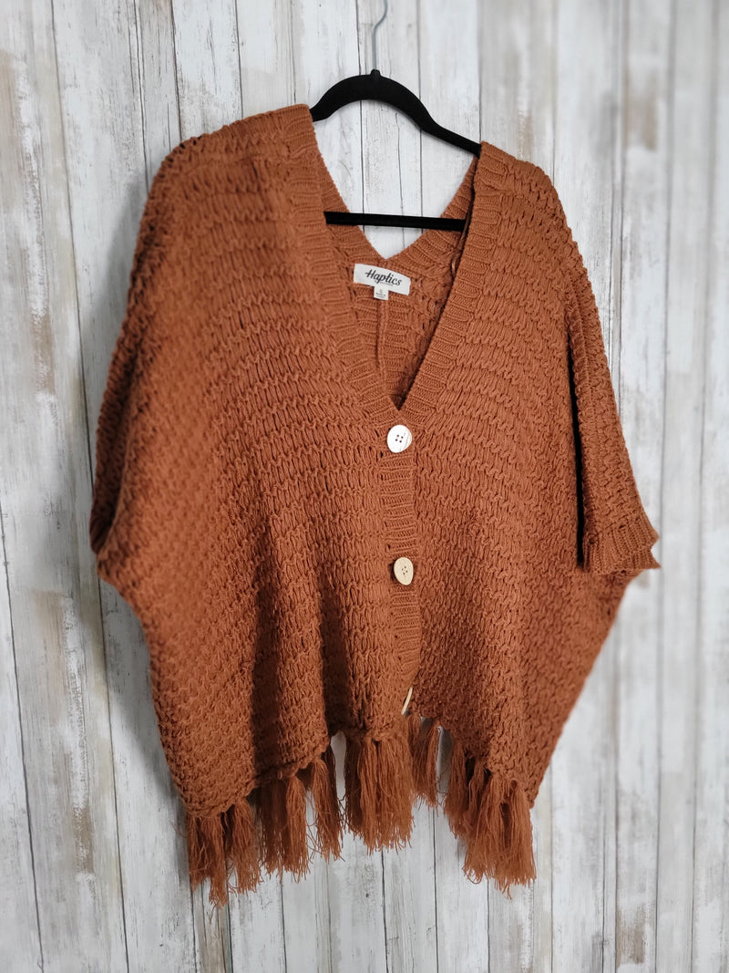 #57 S/M Sweater Poncho SOME SNAGS