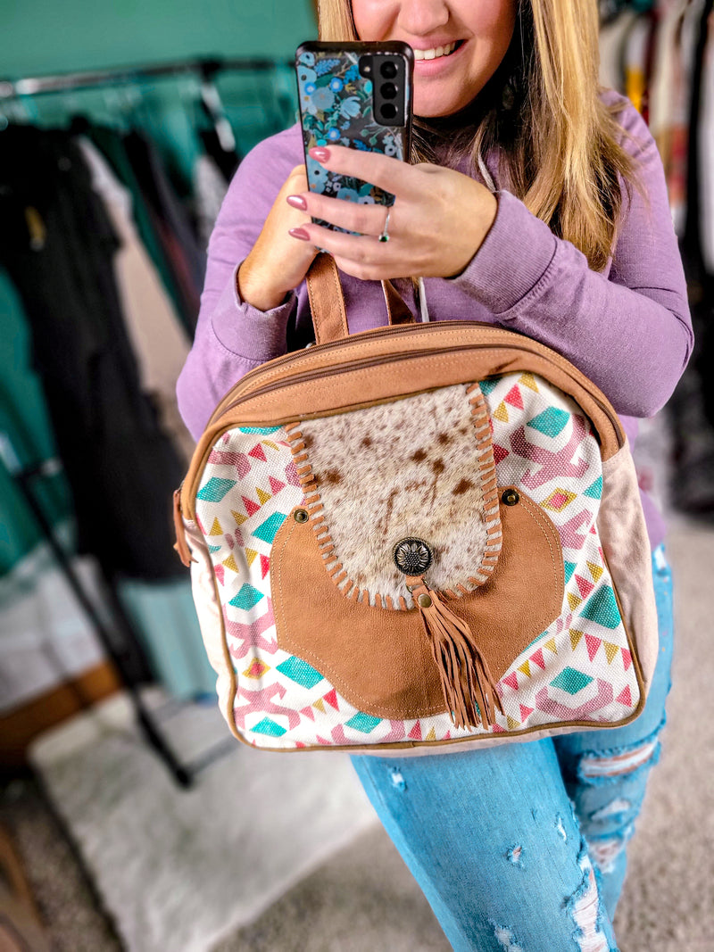 Hair on Hide Large Aztec Back Pack