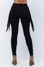 Judy Blue High Rise Side Fringe Skinny Jegging