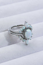 Silver Opal Stacker Ring