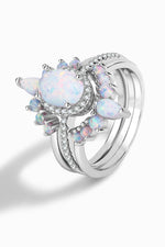 Silver Opal Stacker Ring