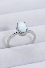 Silver 4-Prong Opal Ring