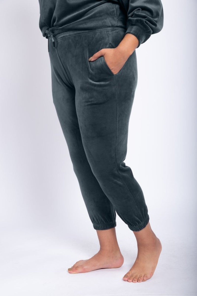 Chic Comfort Velour Joggers With Drawstring Waist