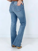 Judy Blue "Darla" Mid-Rise w/ Raw Hem Bootcut Jeans