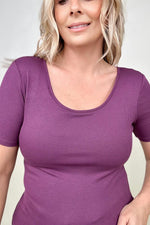 New Colors! - Fawnfit Basic Ribbed Fitted Tee with Built In Bra