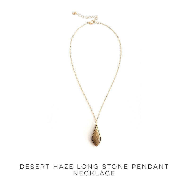 Desert Haze Long Stone Pendant Necklace