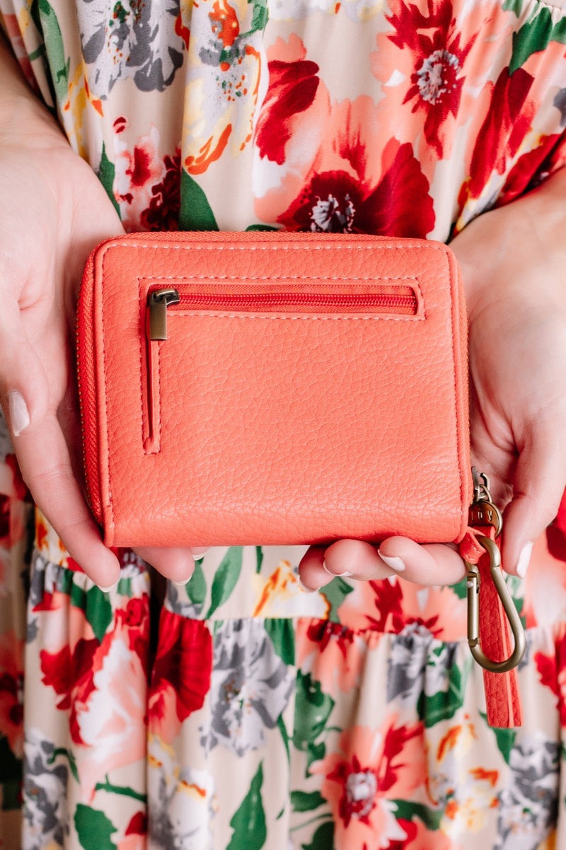 Joy Susan Mini Pixie Wallet In Coral