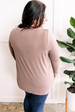 V Neck Top In Soft Macchiato