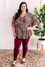 Tummy Control Skinny Fit Judy Blue Jeans In Garnet