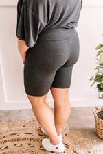 Oversized Top & Bike Shorts Set In Charcoal