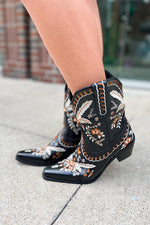 Shania Black Western Bootie