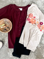 Savanna Jane Bold Embroidered Top In Autumn Dahlia